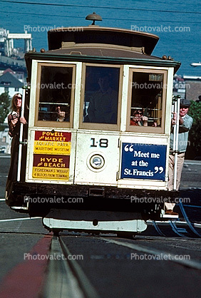18, Hyde Street, 1970s, 1978, Cable Car head-on