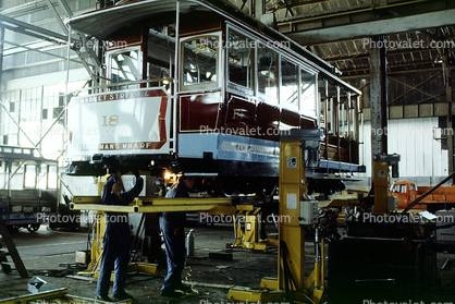 18, Repair Shop, Maintenance, San Francisco Cable Car Repair Barn, Potrero Division Trolley Coach Facility, 1983, 1980s, MRO