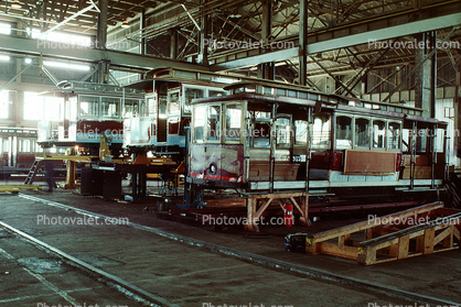 San Francisco Cable Car Repair Barn, Repair Shop, Maintenance, Potrero Division Trolley Coach Facility, 1983, 1980s, MRO