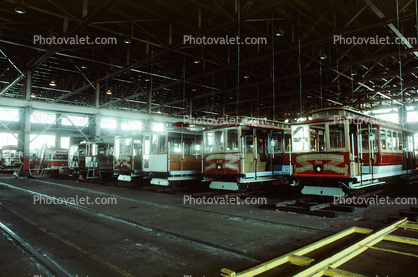 San Francisco Cable Car Repair Barn, Potrero Division Trolley Coach Facility, 1983, 1980s, Repair Shop, Maintenance, MRO