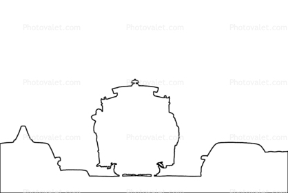 Cable Car outline, line drawing, shape