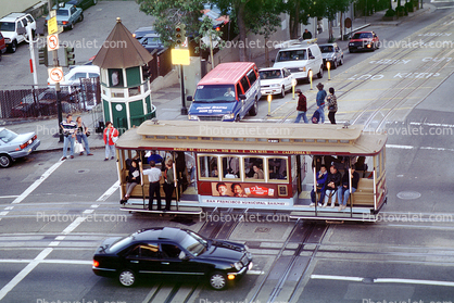 Powell street and California Street Crossing, hut, booth, station, Car, Automobile, Vehicle