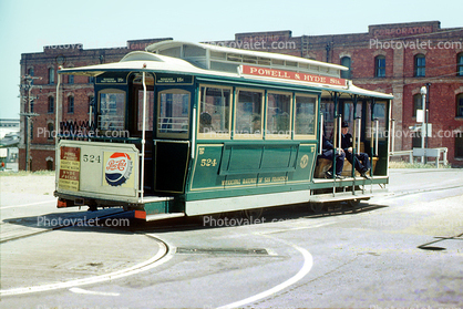 524, Powell & Hyde Street Line, Turntable, Pepsi, May 1960, 1960s