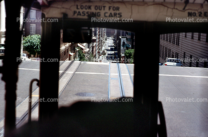 Look Out For Passing Cars, California Street Line, Hill, 1966, 1960s