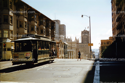 Cable Car 504, California and Powell Streets, Pepsi, March 1958