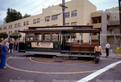 Cable Car Turnaround, turntable, Powell and Mason Streets, June 1978, 1970s