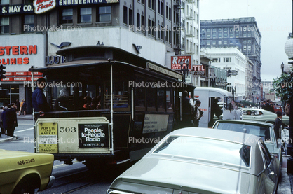 Downtown San Francisco, 503, buildings, Powell Street, March 1968, 1960s