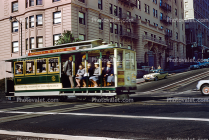 Cable Car Crossing, California and Powell streets, September 1958, 1950s