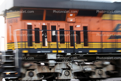 Locomotive, BNSF 7516, GE ES44DC, Power, Orange
