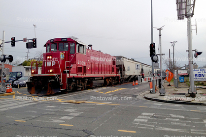 NWP 2009, Northwestern Pacific Diesel Locomotive, RailPower RP20BD, 4th Street Petaluma