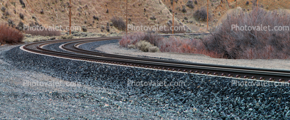 Railroad Track Curve Panorama