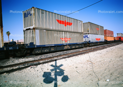 Railroad Crossing, American President Lines, APL, Piggyback Container, Piggyback, Caution, warning, intermodal, 8 June 1987