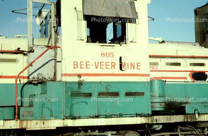 Peabody Coal Company, Cab of Locomotive #805, Macon County Bee-Veer Mine, 1979, 1970s