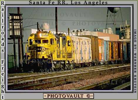ATSF 2265, Santa-Fe, EMD GP9u, blue/yellow, 12 February 1988