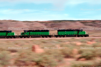 BN 7099, BN 8125, BN 7149, BN 7166, Burlington Northern, Arizona, 3 June 1989
