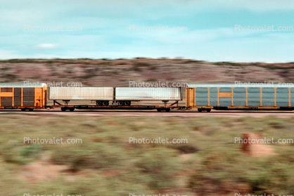 Rail Train, piggyback, piggy back, intermodal, Arizona, 3 June 1989