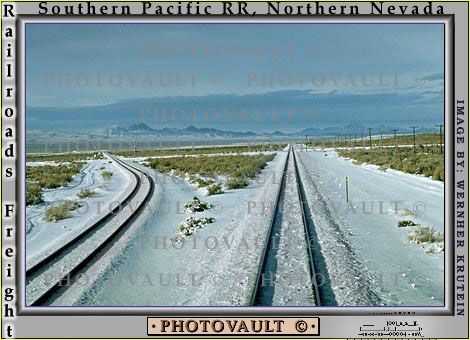 Railroad Tracks Diverging in the Snow, Ice, Cold, Frozen, Icy, Winter, hills, mountains, 31 December 1992