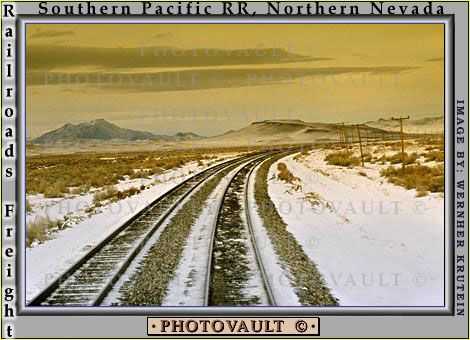 Railroad Tracks in the Snow, Ice, Cold, Frozen, Icy, Winter, hills, mountains, 31 December 1992
