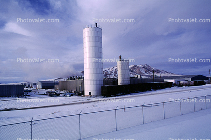 Silo, fence, Snow, Cold, Ice, Frozen, Icy, Winter, 31 December 1992