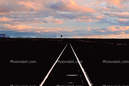 Converging Rail Tracks, Vanishing Point, Railroad, Signal Light, 13 November 1993
