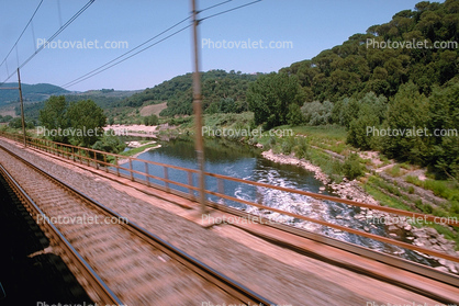 River, bridge, speed, tracks, near Pisa