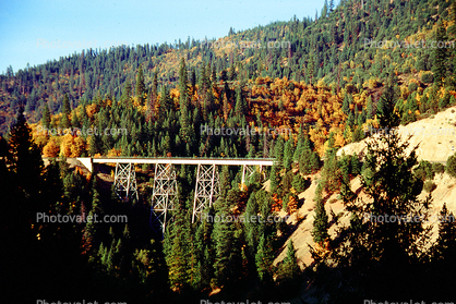 Railroad Bridge, Feather River Canyon Route, California, Sierra-Nevada Mountains, 24 October 1994