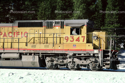 UP 9347, GE C40-8, Union Pacific Railroad Company, Royal Gorge, Sierra-Nevada Mountains