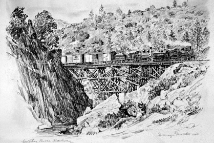 Feather River Railway, California, Bridge, 1950s