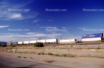 UP 9499, CSX 7327, between Phoenix and Tucson, Piggyback Container, intermodal