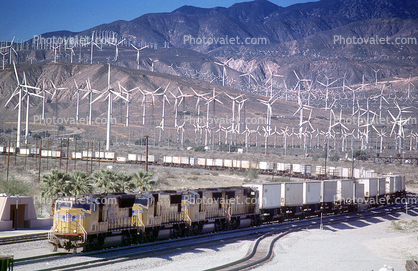 Union Pacific, west of Palm Springs, piggy-back, track, piggyback, intermodal