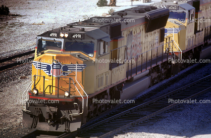 UP 4991, EMD SD70M, Union Pacific, west of Palm Springs