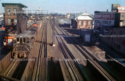 Train Yard, Benjamin Kosberg Co. Paint, signage, buildings, Elizabeth New Jersey, January 1960, 1960s