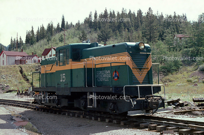Georgetown Breckenridge Leadville, 44 Ton Switcher, GB&L 15, midcab, 15/08/1981