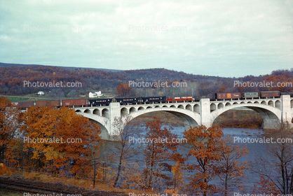 Deleware Water Gap, Bridge, River, Autumn, trees, Pennsylvania, November 1959