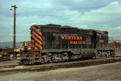 Western Pacific Railroad WP 702, EMD GP7, October 1977