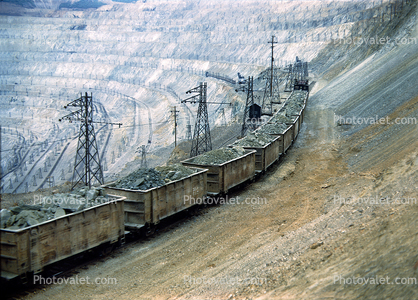 Kennecott Copper Open Pit Mine, Ore Rail Cars