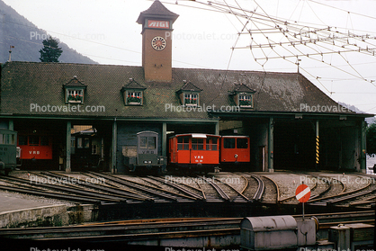 Roundhouse Rigi Railways, (Rigi-Bahnen), Mt Rigi, Clock Tower, 1950s