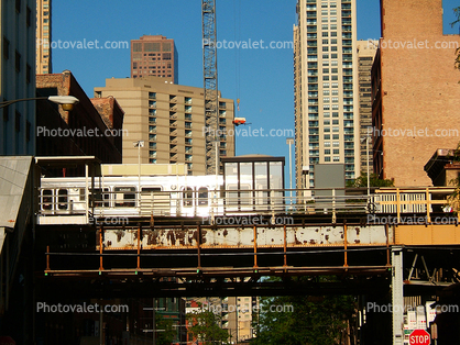 Chicago-El, Elevated, Train, Buildings, CTA