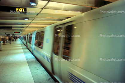 BART train, Bay Area Rapid Transit, San Francisco Station, underground