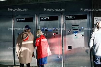 Ticket Machines, Passengers Purchasing Tickets, BART, commuters