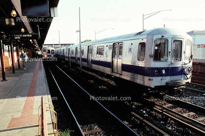 R-44 trainsets, JFK Airport Stop, Subway Trains waiting, New York City, station, platform, NYCTA