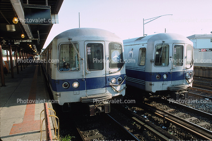 R-44 Subway Trains waiting, New York City, subway, station, platform, NYCTA