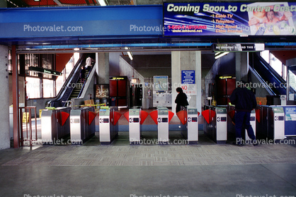 BART station, Entrance, Escalators, Turnstile, Gate Counter, Exit, Gate Counter