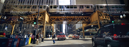 Chicago-El, Elevated, Train, Buildings, Downtown Loop, CTA