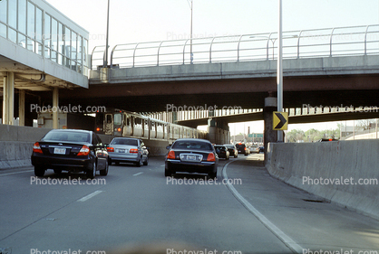 Chicago-El, Elevated, Train Station, Traffic Jam, Highway, CTA, Station, cars, automobiles, vehicles