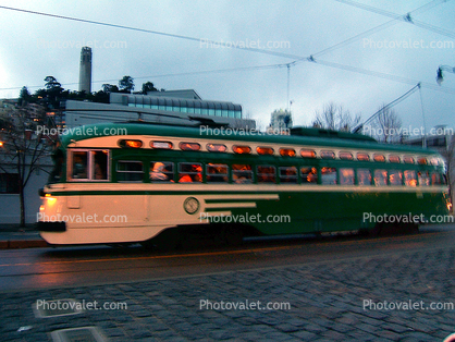 San Francisco Muni, (1950s), 1050, F-Line, PCC, the Embarcadero