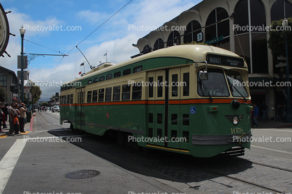 1058, F-line Trolley, Municipal Railway, Muni, San Francisco, California, PCC