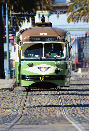 1078, F-line Trolley, Municipal Railway, Muni, San Francisco, California, PCC