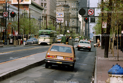Market Street, Cars, vehicles, Automobile, 1981, 1980s
