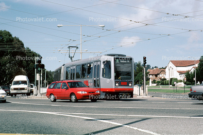 MUNI, Breda LRV2, Electric Trolley, 1403B, car, van